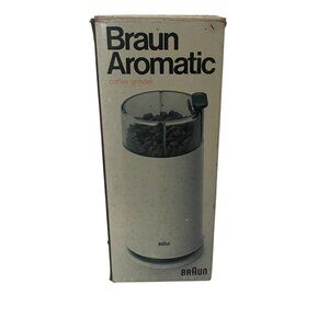 Vintage Braun Aromatic KSM 2 Coffee Grinder Box Manual Mid Century Modern MCM